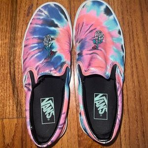 Vans classic slip-ons tie dye grateful dead